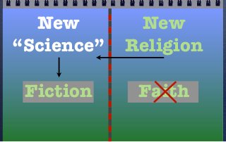 New        New
“Science”   Religion

 Fiction     Faith
 
