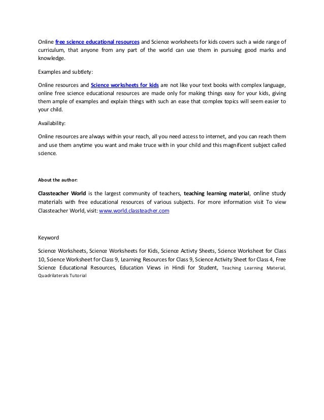 Unlimited Notes & Worksheets for Better Grades in Science