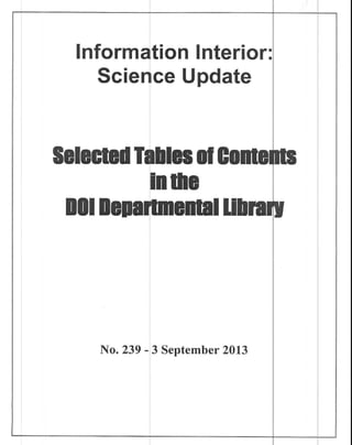 Science Update - No 239 - Sep 2013