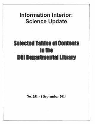 Science Update - No 251 - Sep 2014