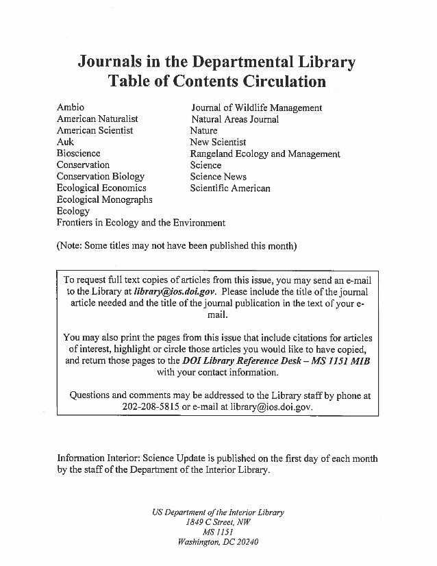 science update no 251 sep 2014 journal of wildlife management citation format