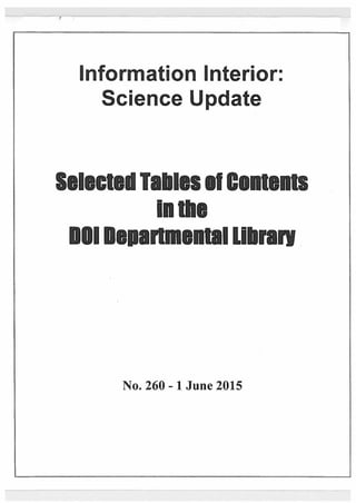 Science Update - No 260 - June 2015