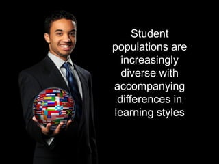 Student
populations are
  increasingly
  diverse with
accompanying
 differences in
learning styles
 