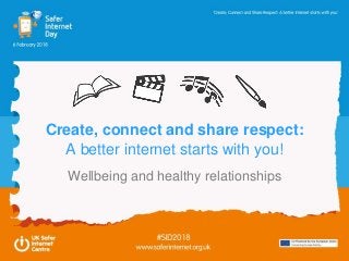 Create, connect and share respect:
A better internet starts with you!
Wellbeing and healthy relationships
 