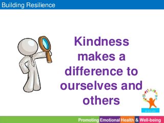 Building Resilience
Kindness
makes a
difference to
ourselves and
others
 