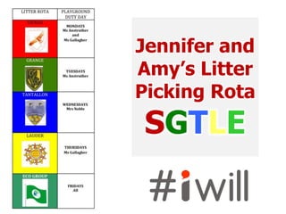 Jennifer and
Amy’s Litter
Picking Rota
SGTLE
 