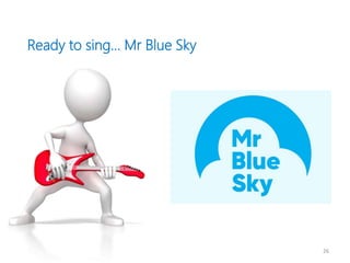 Ready to sing… Mr Blue Sky
26
 