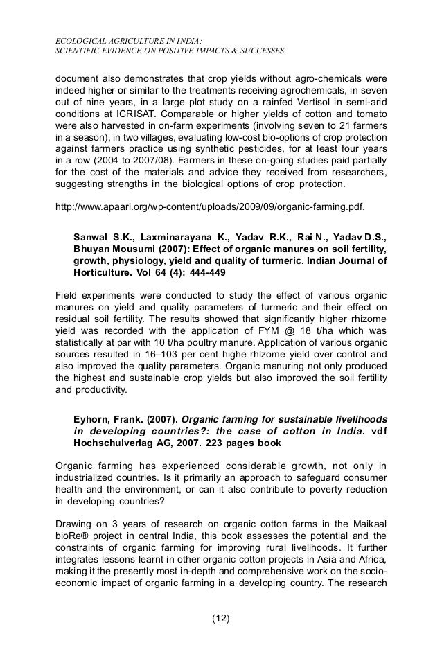 Scientific Evidence On Eco Farming In India - 