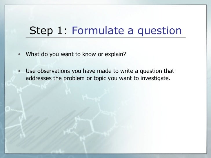 scientific method format
