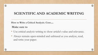 How to write Scientific and Academic papers. | PPTX