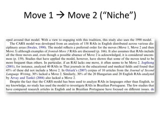 Move 1  Move 2 (“Niche”)
 
