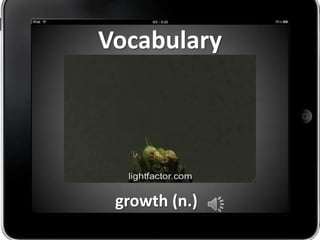 Vocabulary




 growth (n.)
 