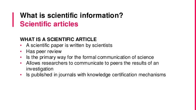 scientific information sources 2016 what is science