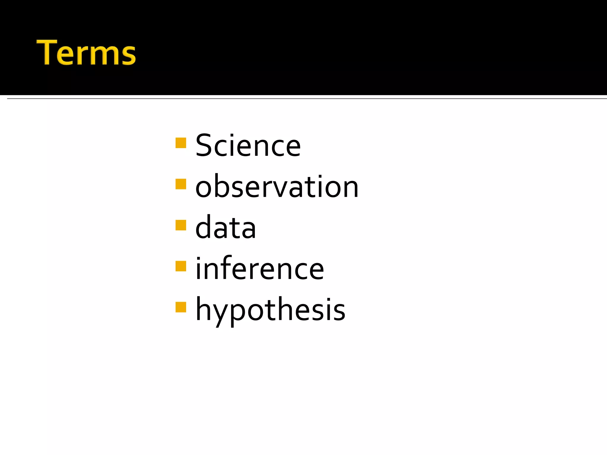 Science  observation  data  inference  hypothesis 