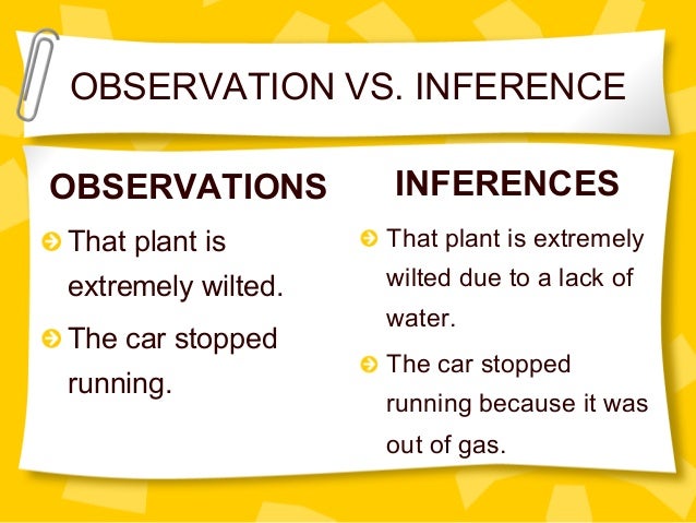 Scientific inquiry, observation vs. inference