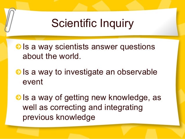 Scientific inquiry, observation vs. inference