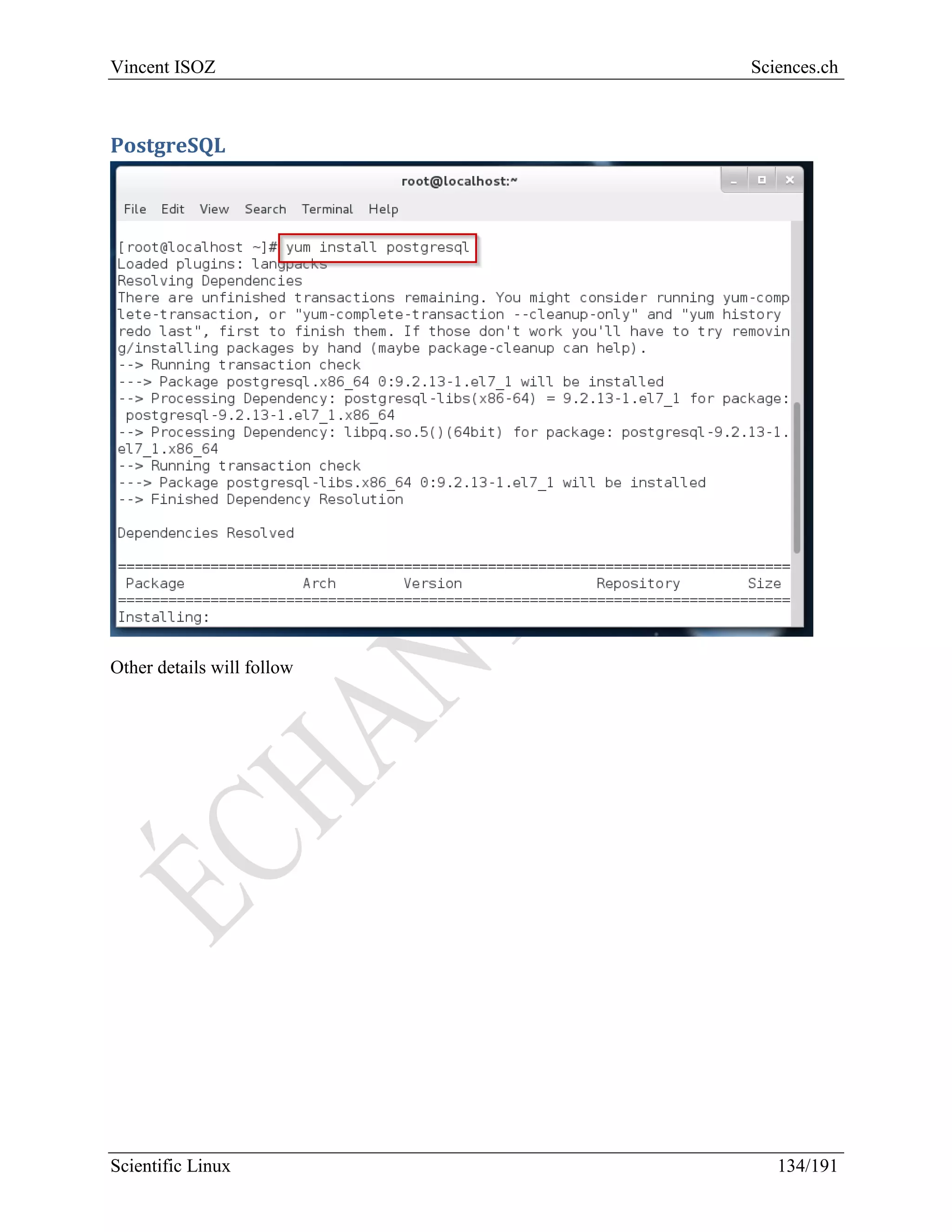 Scientific Linux Installation Guide
134/216
Password: password
 