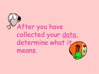 After you have
collected your data,
determine what it
means.
 