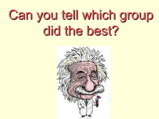 Can you tell which group
     did the best?
 