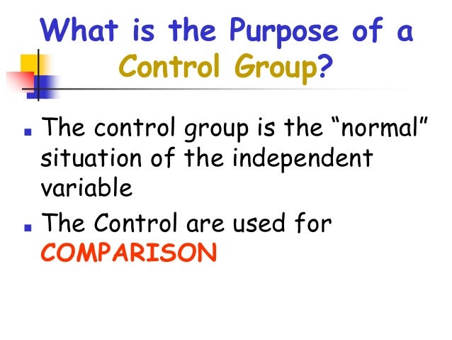 What Is The Purpose Of A Control Group 82