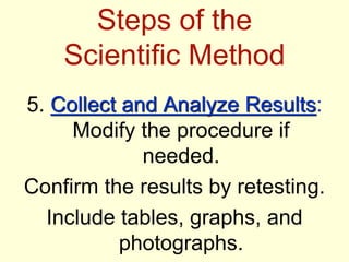 Steps of the Scientific Method for Chemistry | PDF