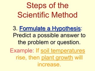 Steps of the Scientific Method for Chemistry | PDF