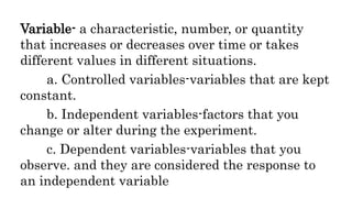 Variables Quantity SCIENTIFIC METHOD-DISCUSSION.pptx