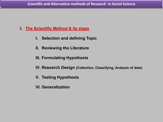 Research Methods Alternative Scientific Methods of Research in Economics | PPTX
