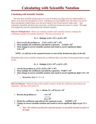 Scientific Notation Rules | DOCX