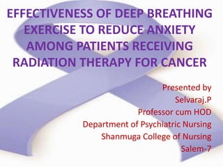 Scientific paper presentation-EFFECTIVENESS OF DEEP BREATHING EXERCISE ...