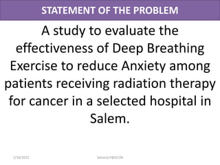 Scientific paper presentation-EFFECTIVENESS OF DEEP BREATHING EXERCISE ...