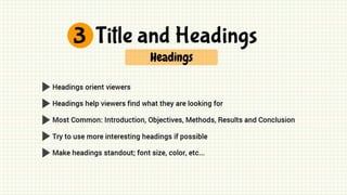 Academic Poster Design, Review and Presentation