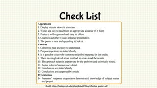 Academic Poster Design, Review and Presentation