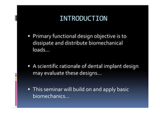 Scientific rationale and biomechanics in implants | PDF