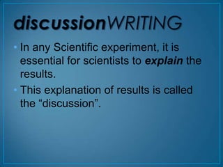 Scientific report writing 3 results and discussion | PPTX