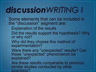 Scientific report writing 3 results and discussion | PPTX