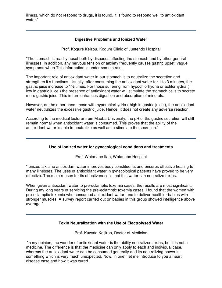 Scientific Research Studies On Ionized Alkaline Water