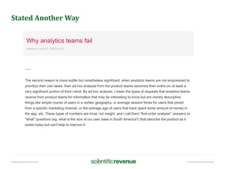 info@@scientificrevenue.com Pricing Without Compromise
Stated Another Way
….
 