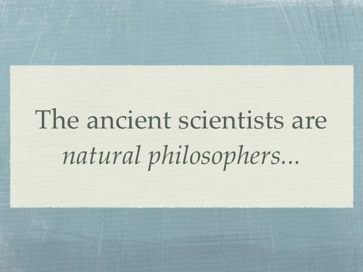 Natural Philosophers Vs Natural Philosophers Vs