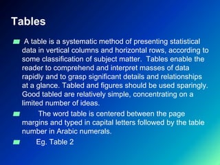 Table Statistics Writing Scientific writing | PPTX