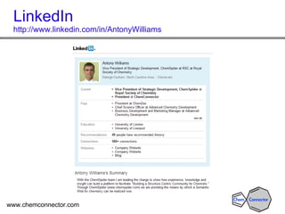 LinkedIn http://www.linkedin.com/in/AntonyWilliams 