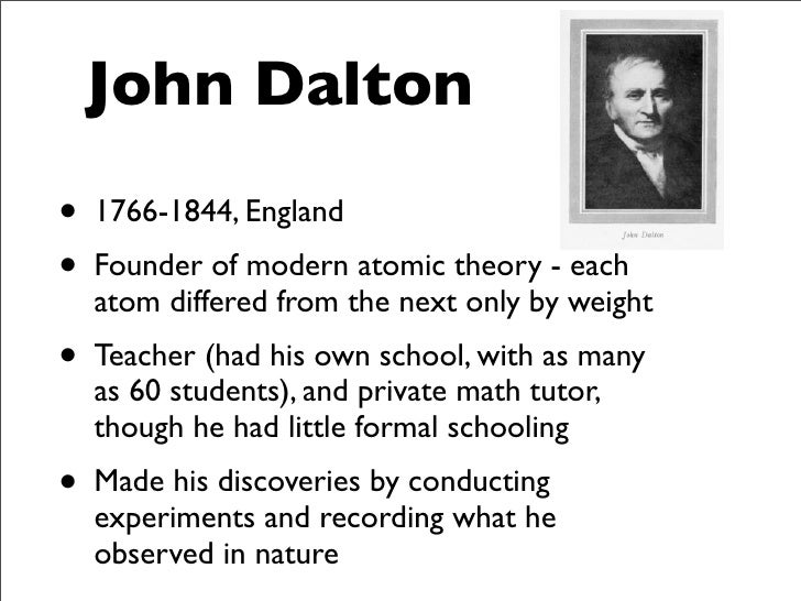 john dalton what he discovered