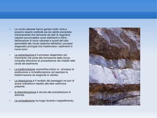 Calcare Rocva Le rocce calcaree | ODP