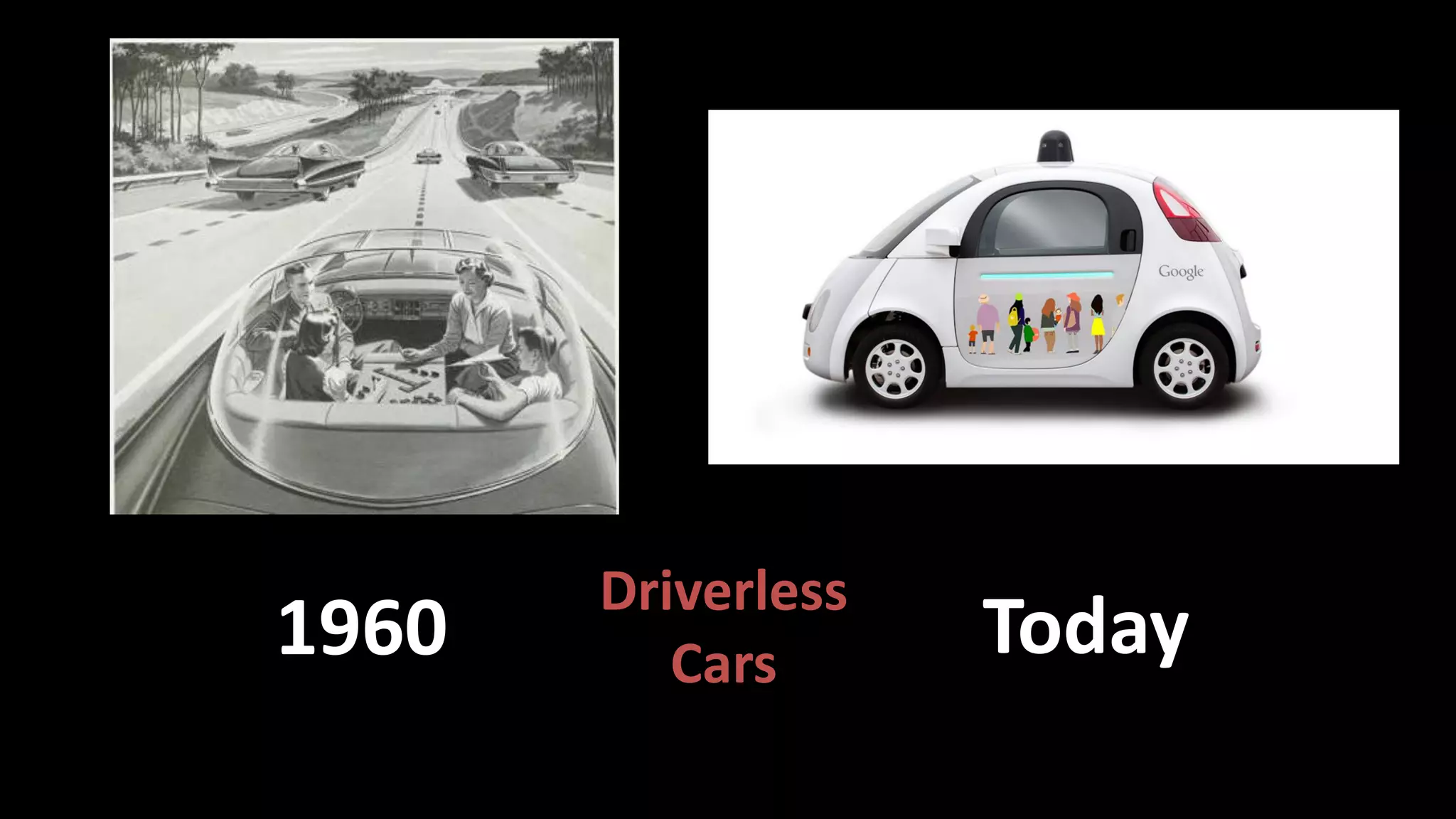 1960 Today
Driverless
Cars
 