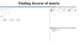 Finding Inverse of matrix
 