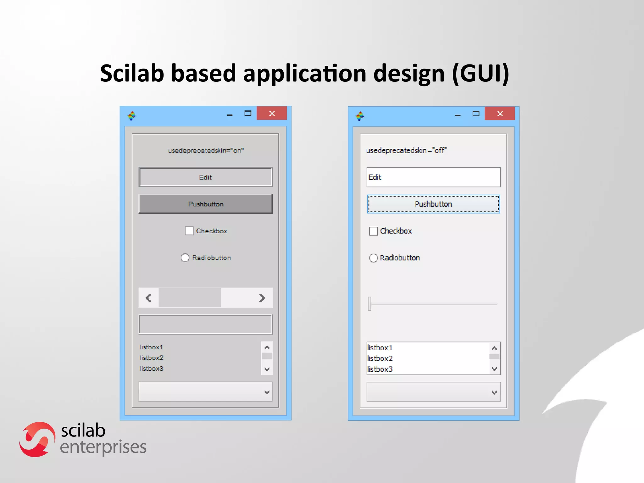 Scilab based application design (GUI) 
 