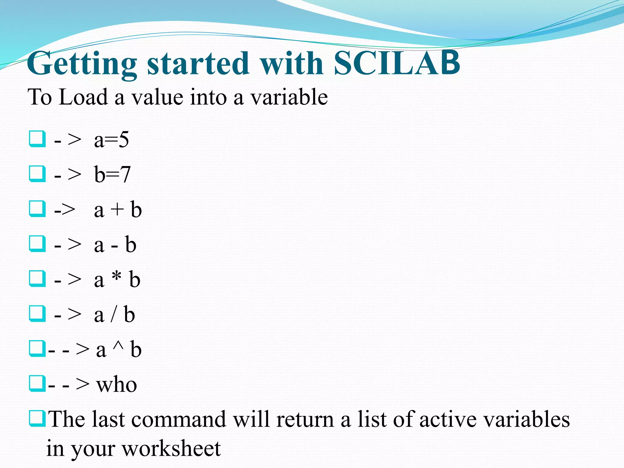 Scilab presentation | PPTX | Physics | Science