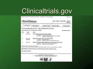 Clinicaltrials.gov
 