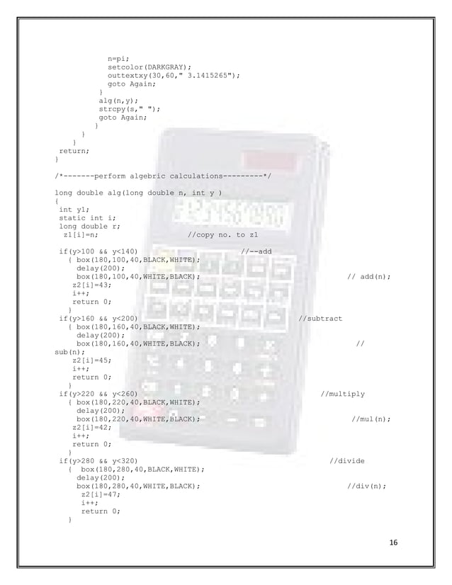 Scientific calculator in c PDF