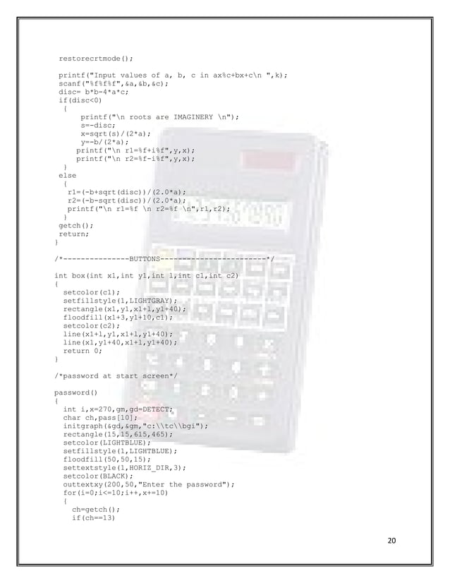 Scientific calculator in c PDF